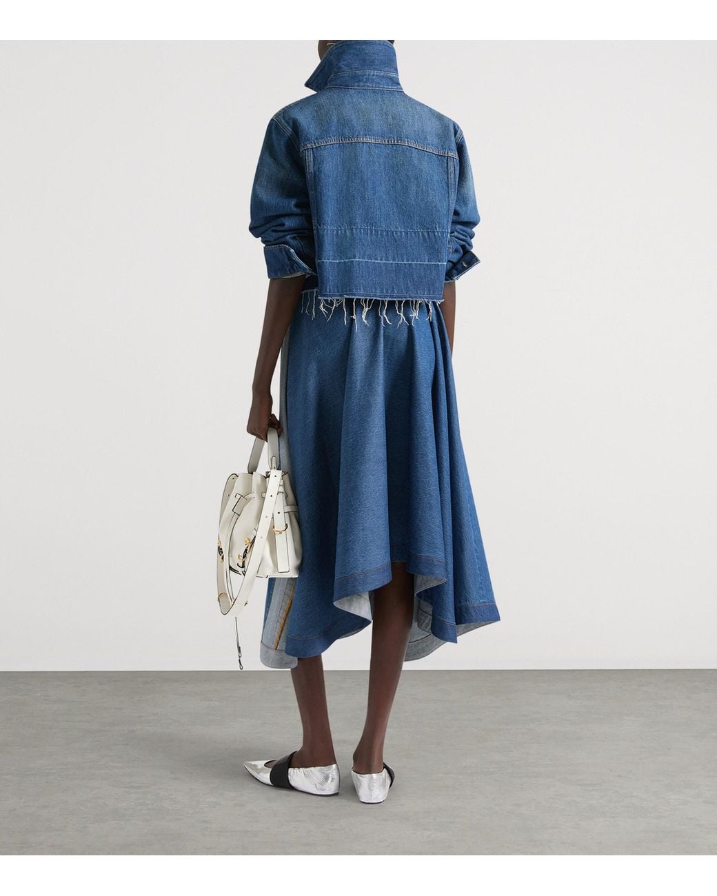 Givenchy Blue Frayed Denim Shirt