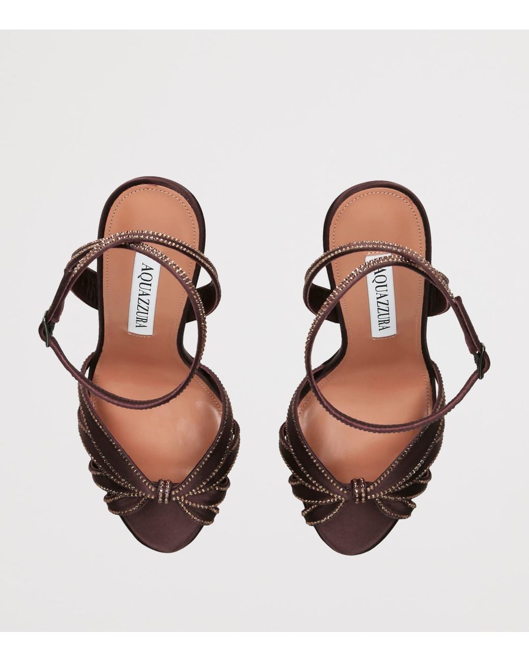 Aquazzura Metallic Satin Soulmate Heeled Sandals 105