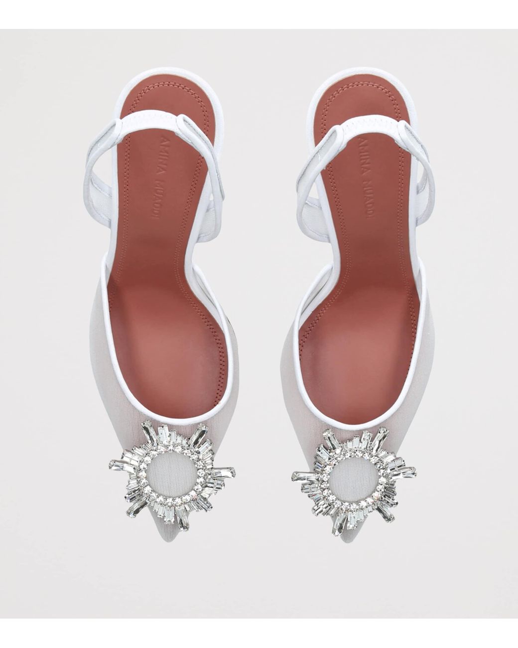 AMINA MUADDI White Mesh Begum Slingback Pumps 95