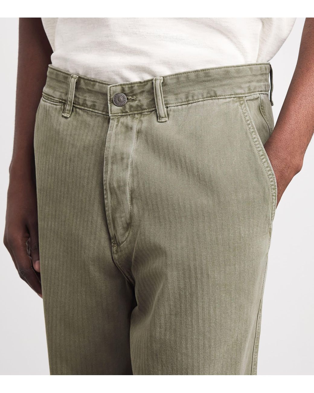 Citizens of Humanity Gray Cotton Herringbone Belgian Chinos for men