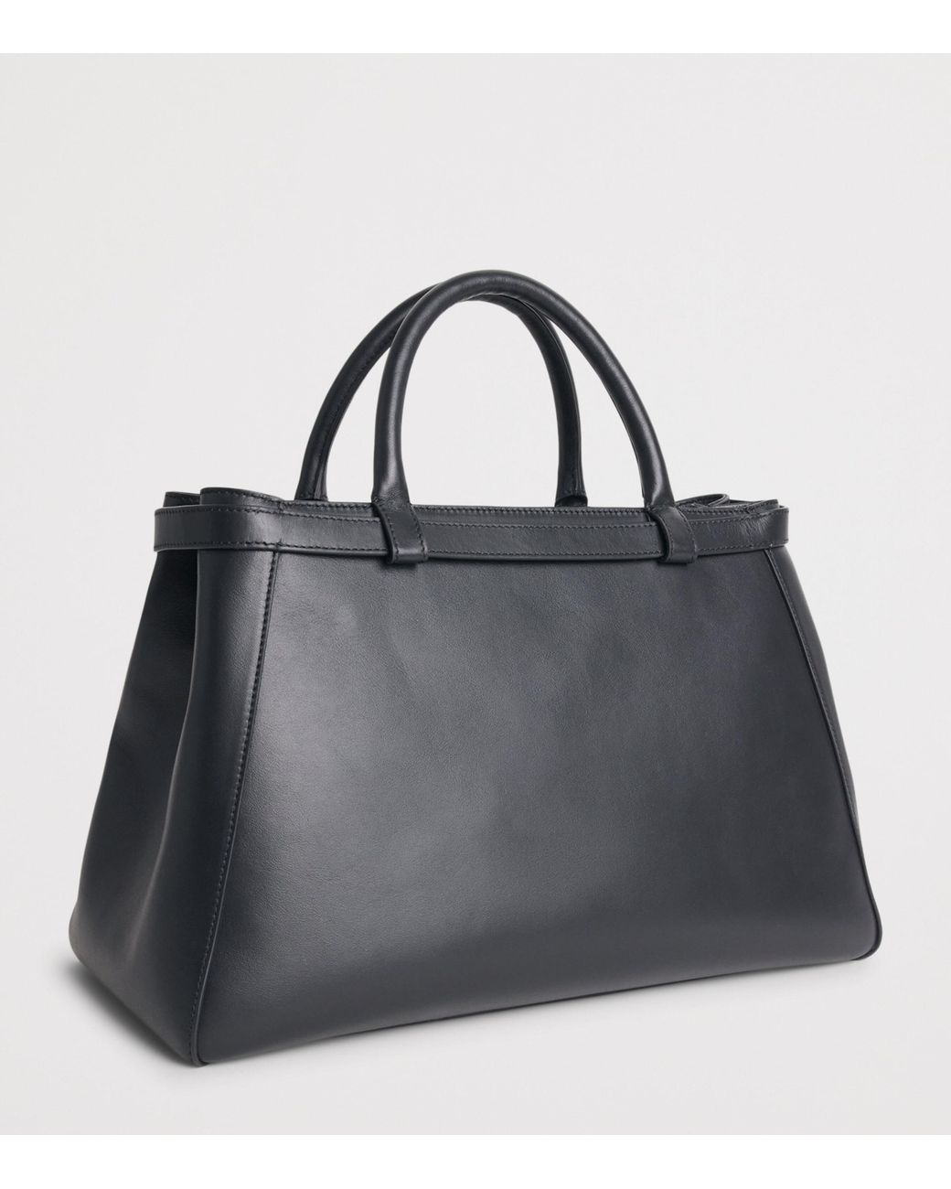 Harrods Black Medium Leather Grace Top-Handle Bag