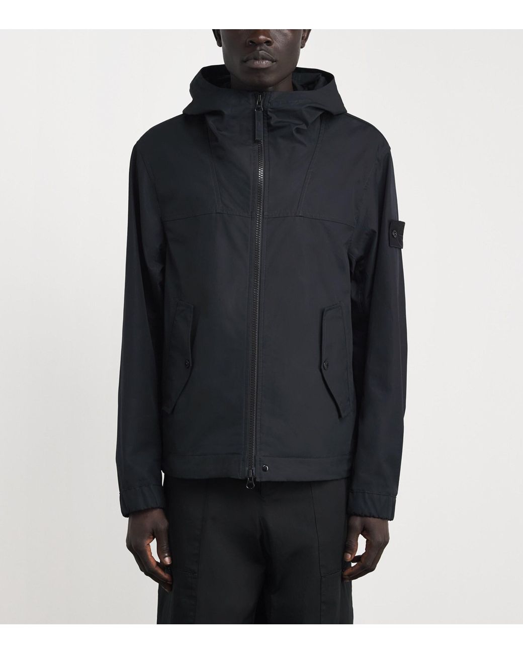 Stone Island Blue Cotton Ghost Hooded Jacket for men