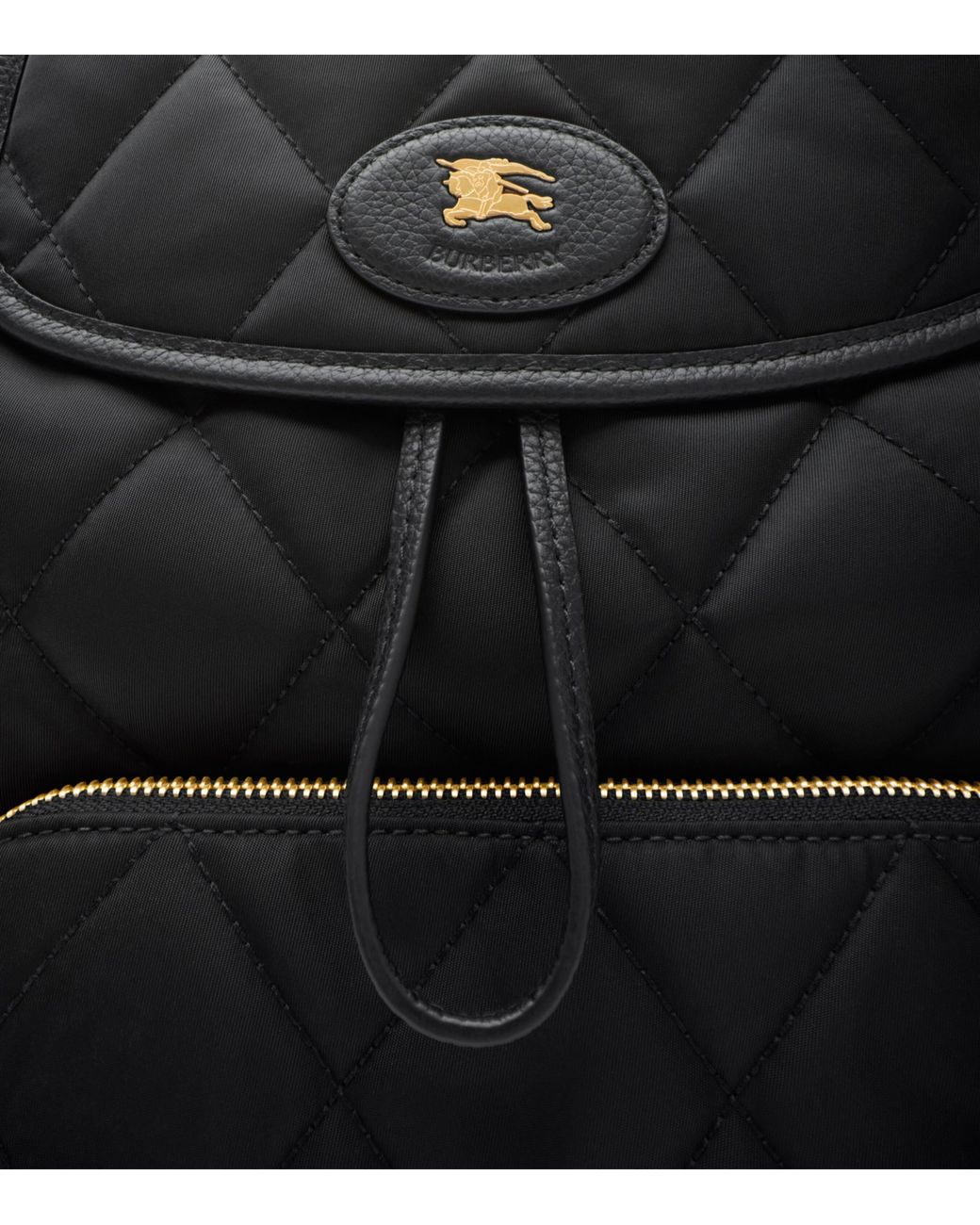 Burberry Black Quilted Horseshoe Backpack