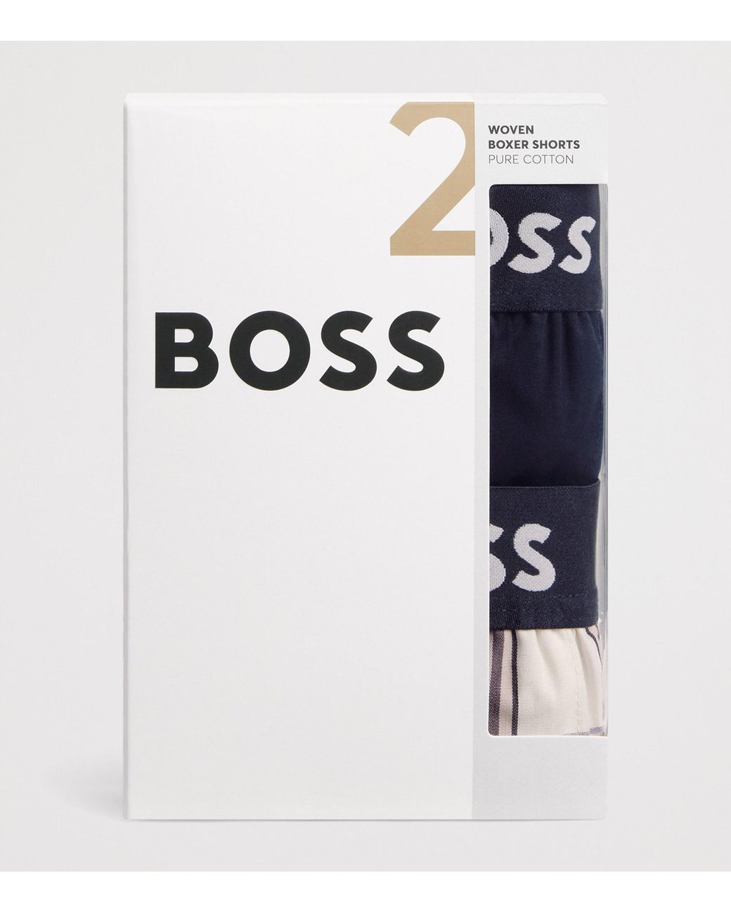 Boss Blue Cotton Boxer Shorts for men