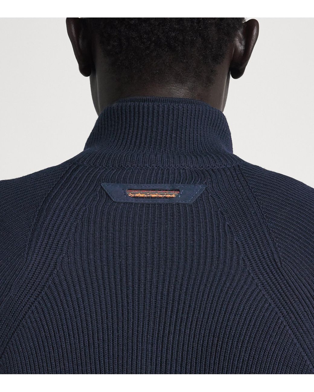 Sease Blue Virgin Wool-Shell Bomber Jacket for men