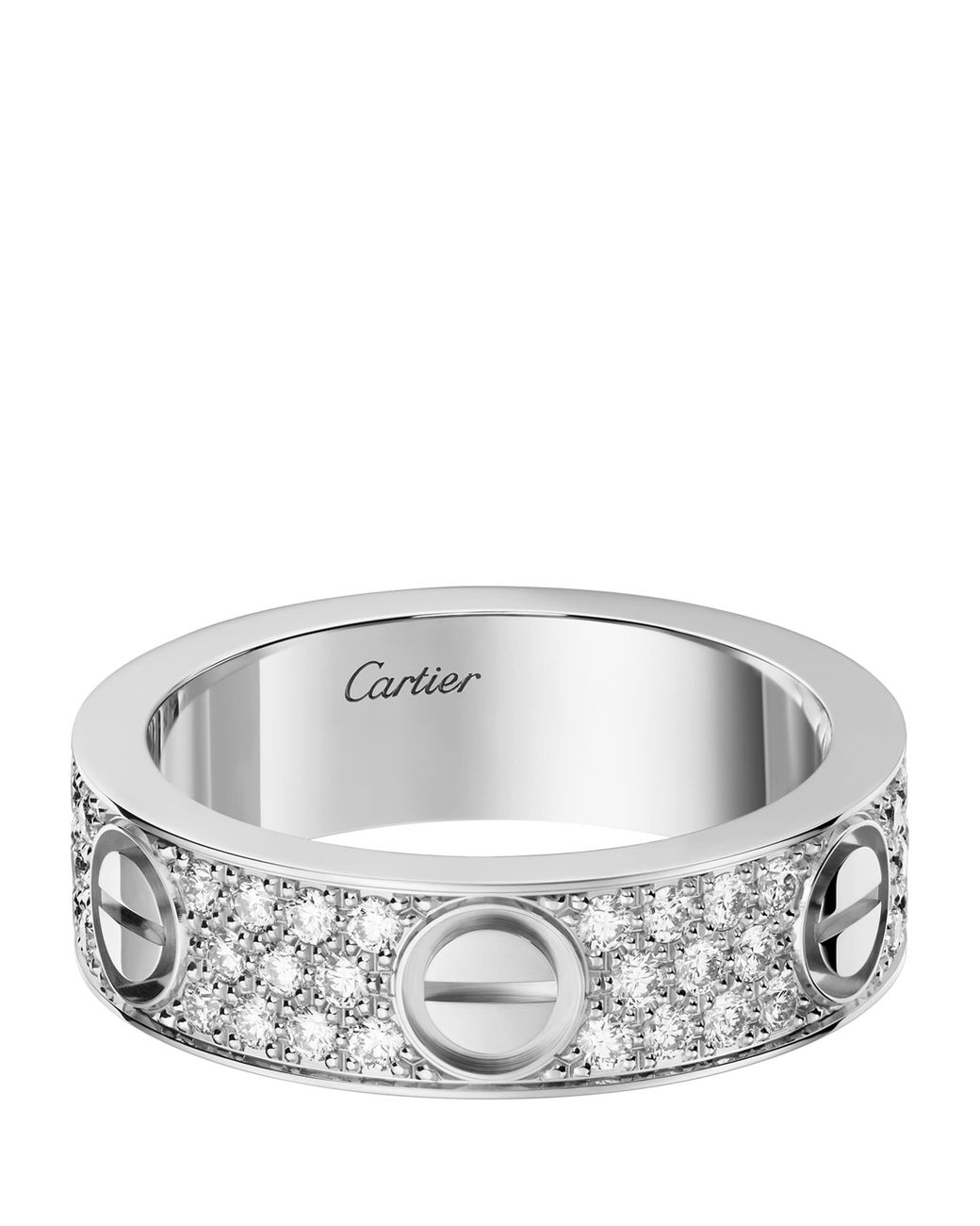 Cartier Metallic And Diamond Pavé Love Ring