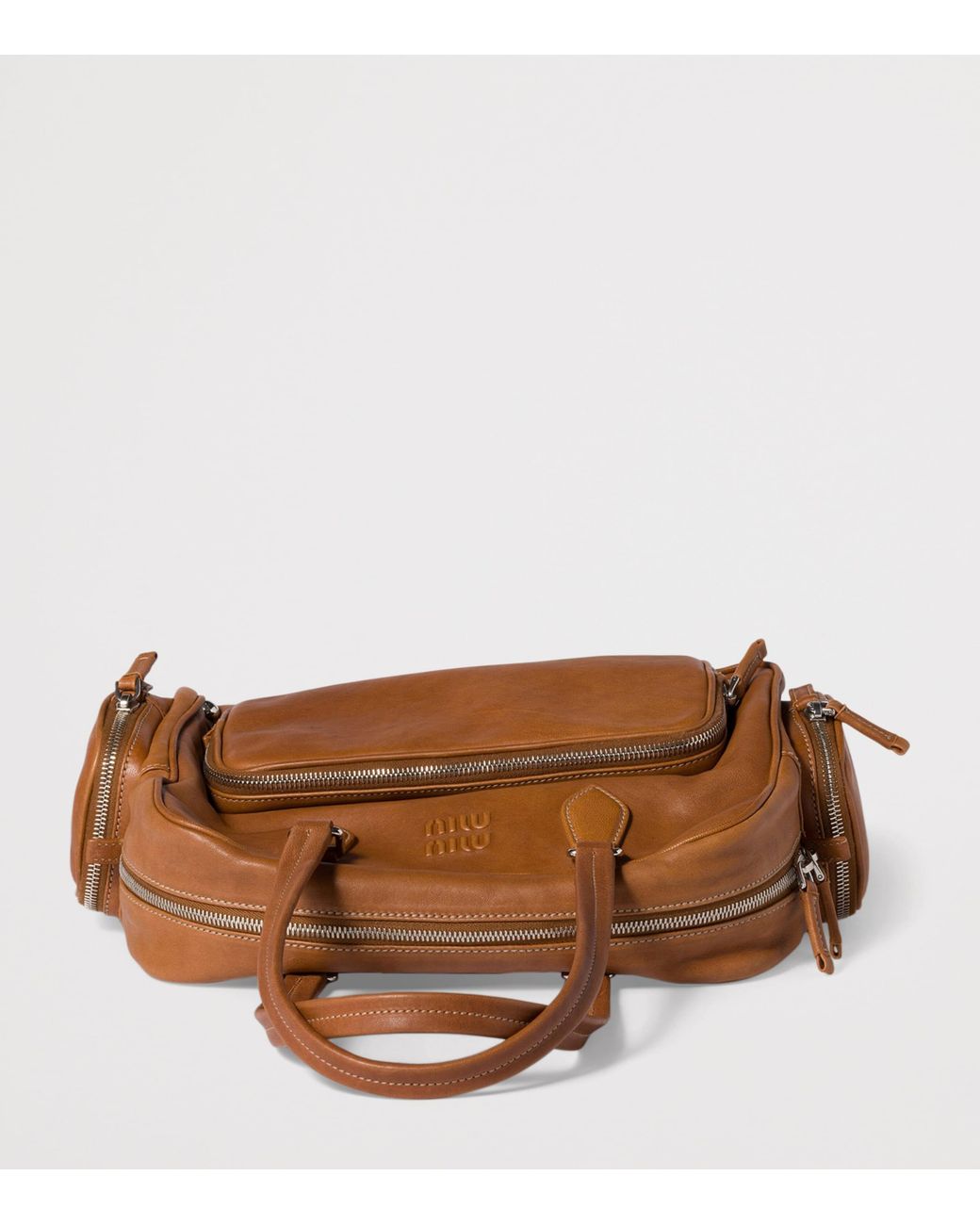 Miu Miu Brown Nappa Leather Top-Handle Bag