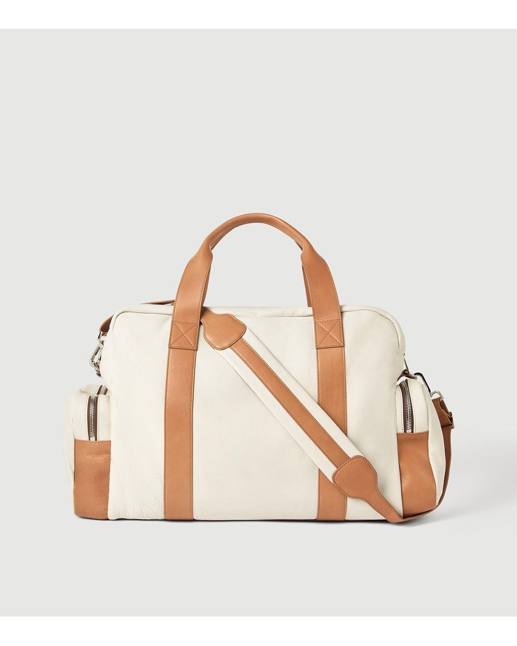 Brunello Cucinelli Blue Grained Calfskin Leisure Bag for men