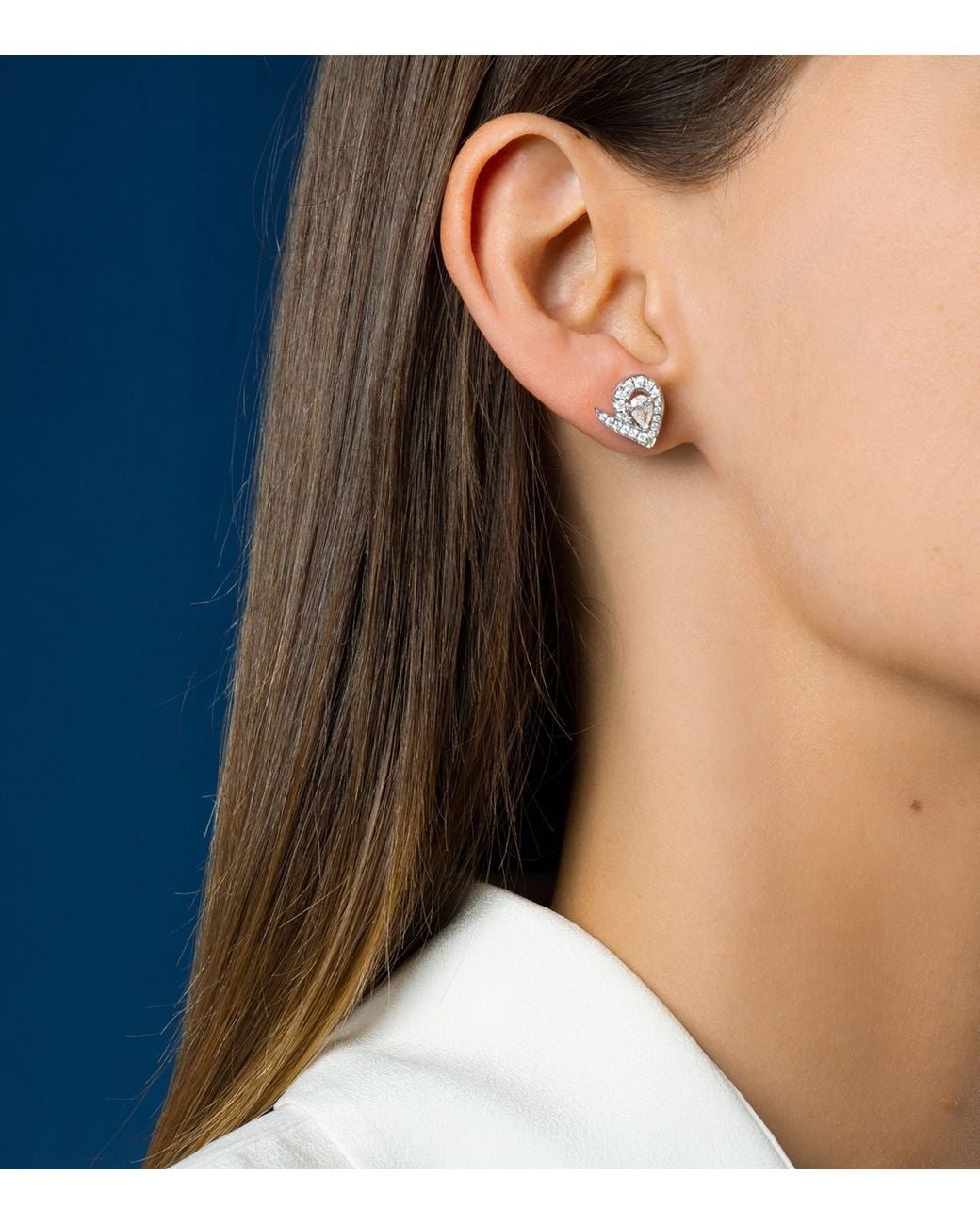 Chaumet White And Diamond Joséphine Aigrette Stud Earrings