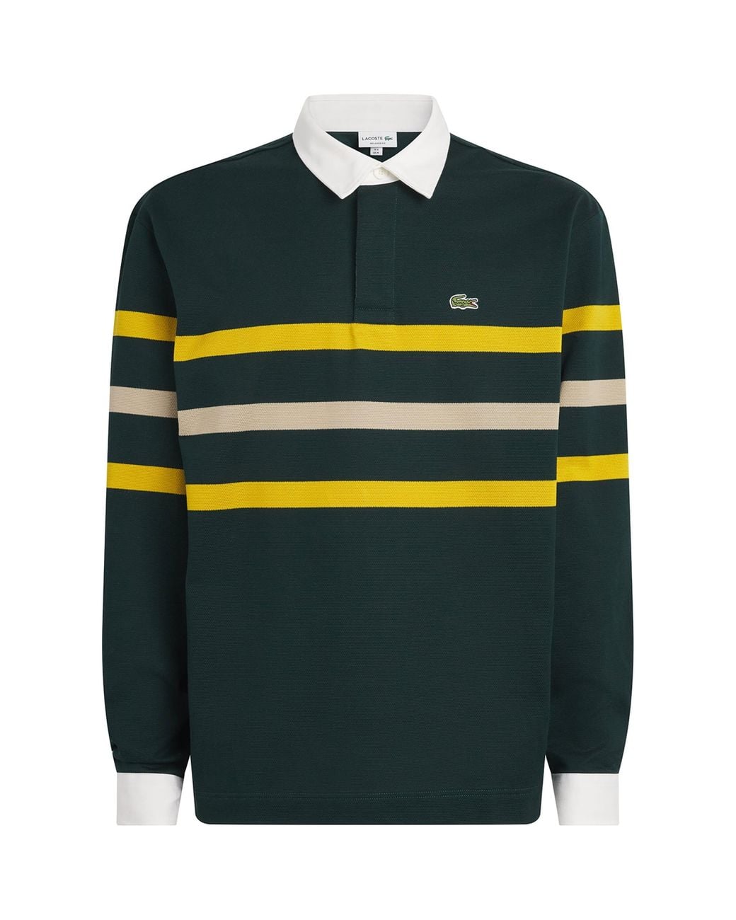 Lacoste Blue Cotton Stripe Rugby Polo Shirt for men