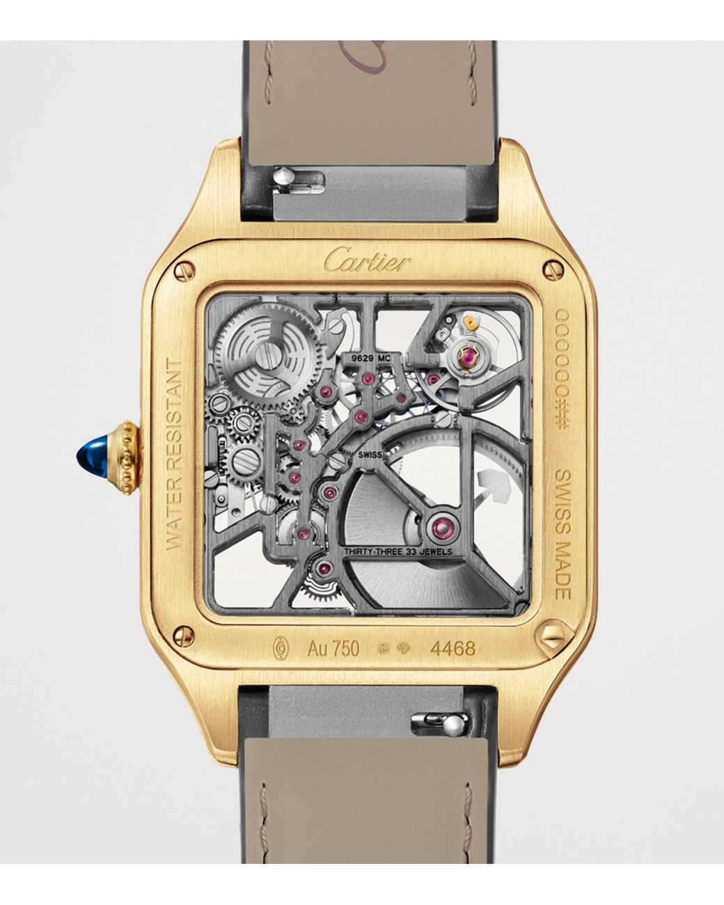 Cartier Metallic Large Santos-Dumont Skeleton Watch