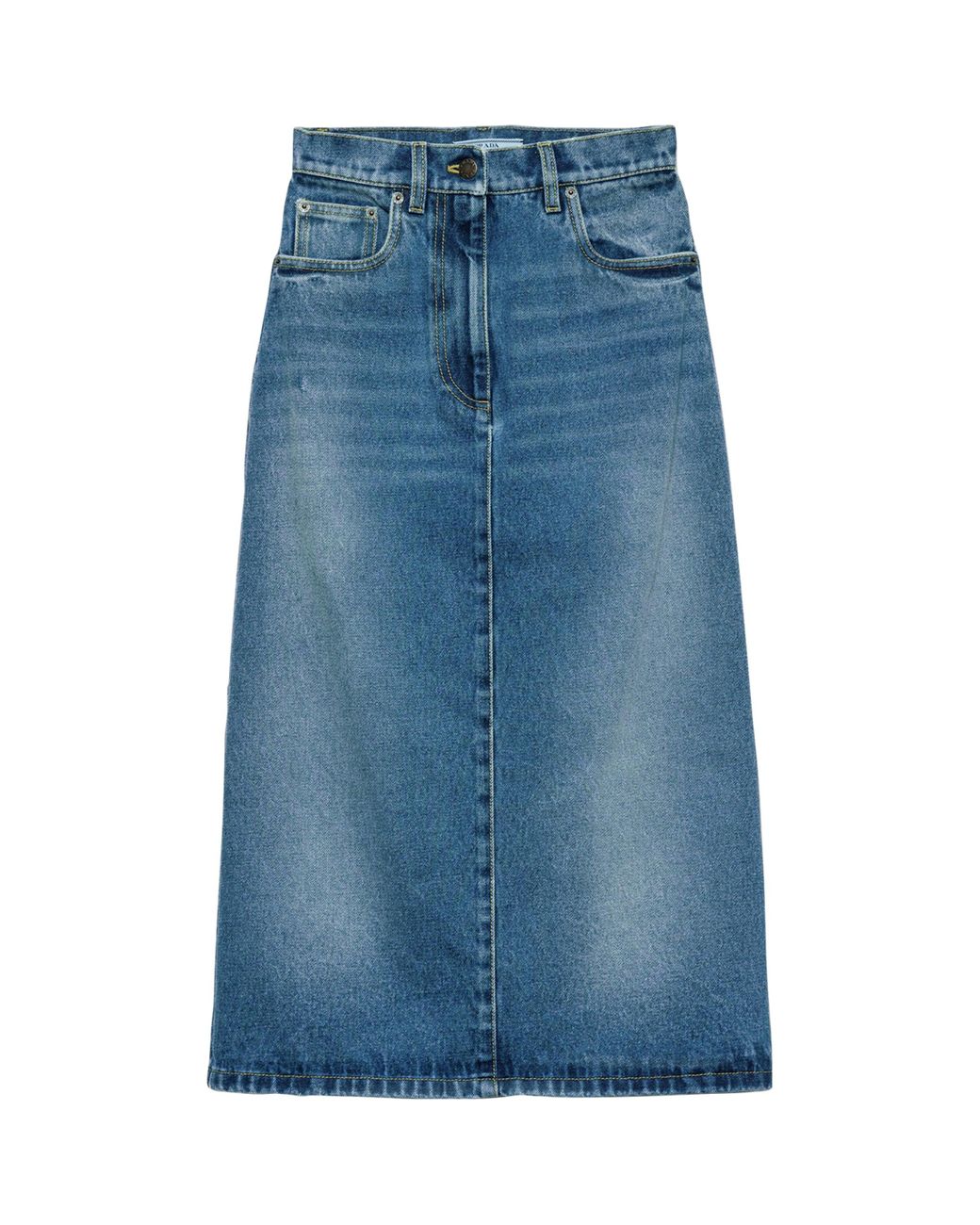 Prada Blue Denim Midi Skirt