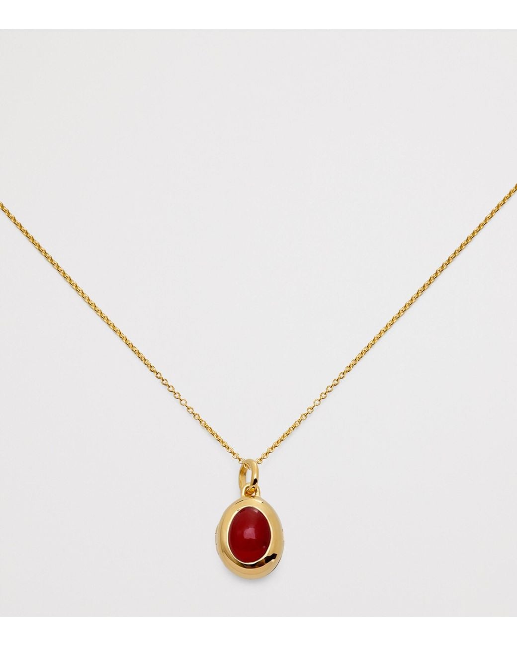 Monica Vinader Red Vermeil And Onyx January Birthstone Locket