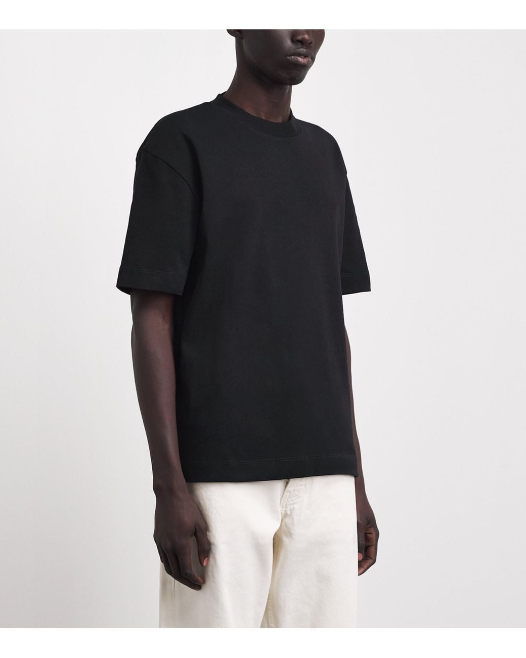 Sunspel Black Supima Cotton Heavyweight T-Shirt for men
