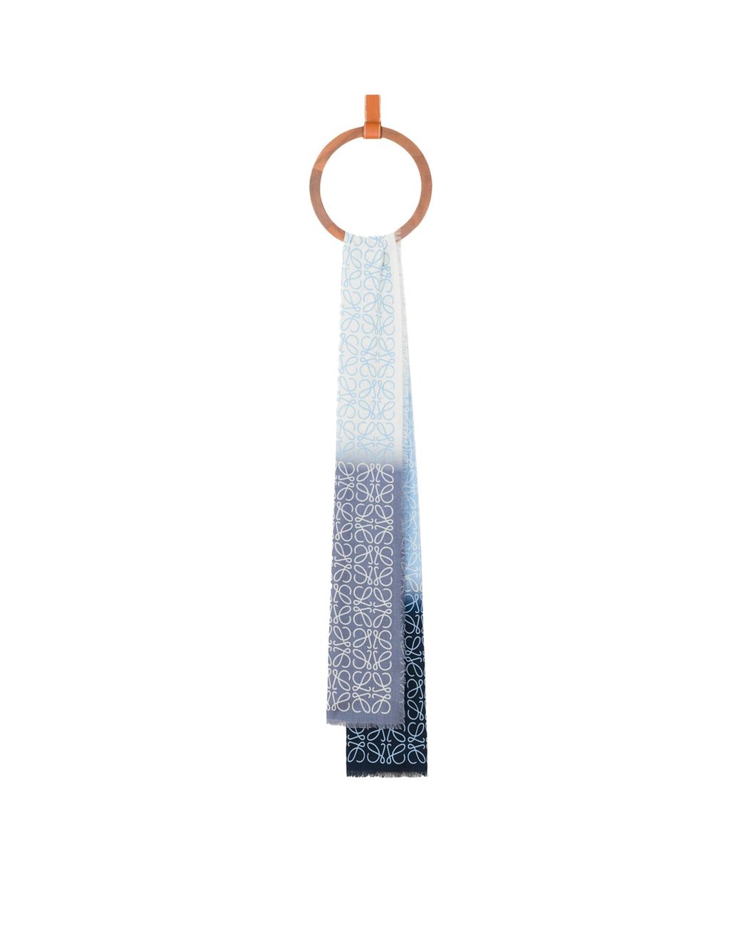 Loewe Blue Wool-Silk-Cashmere Anagram Scarf