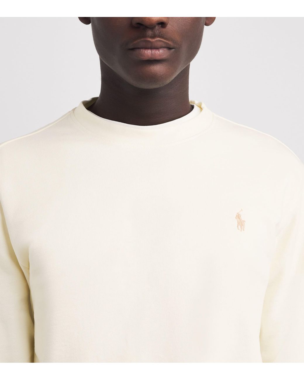 Polo Ralph Lauren White Cotton Loopback Fleece Sweatshirt for men
