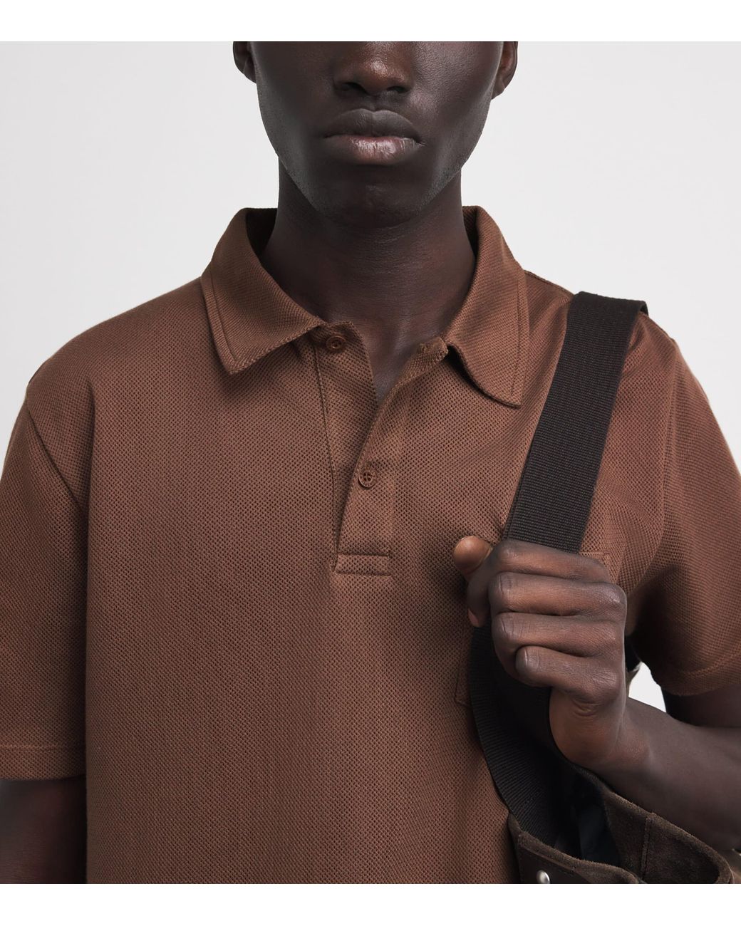Sunspel Brown Supima Cotton Riviera Polo Shirt for men