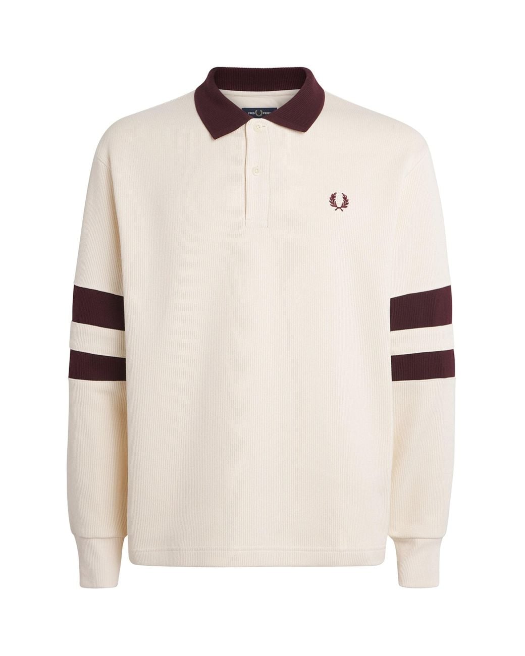 Fred Perry White Cotton Logo Polo Sweatshirt for men