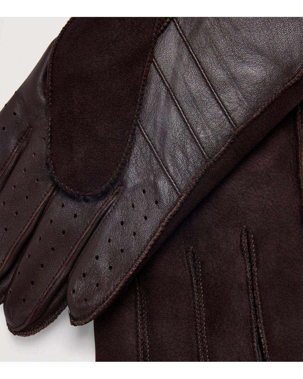 Dents Brown Leather Touchscreen Pembrey Gloves for men