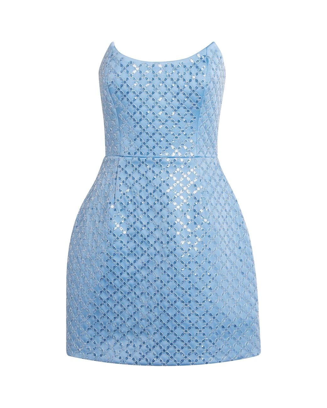 Rebecca Vallance Blue Embellished Alix Mini Dress