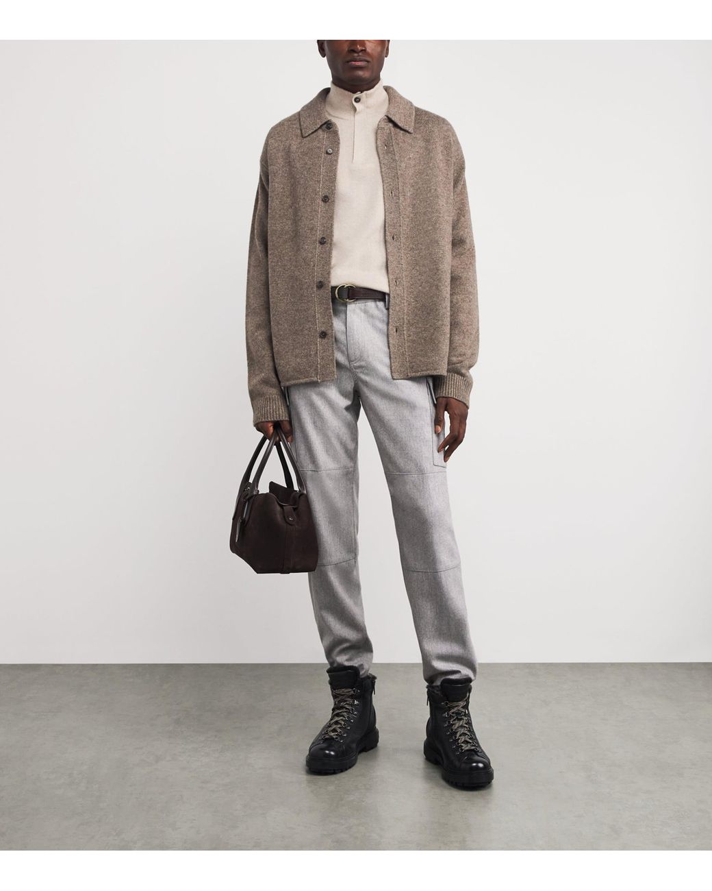 Corneliani White Cashmere High-Neck Sweater for men