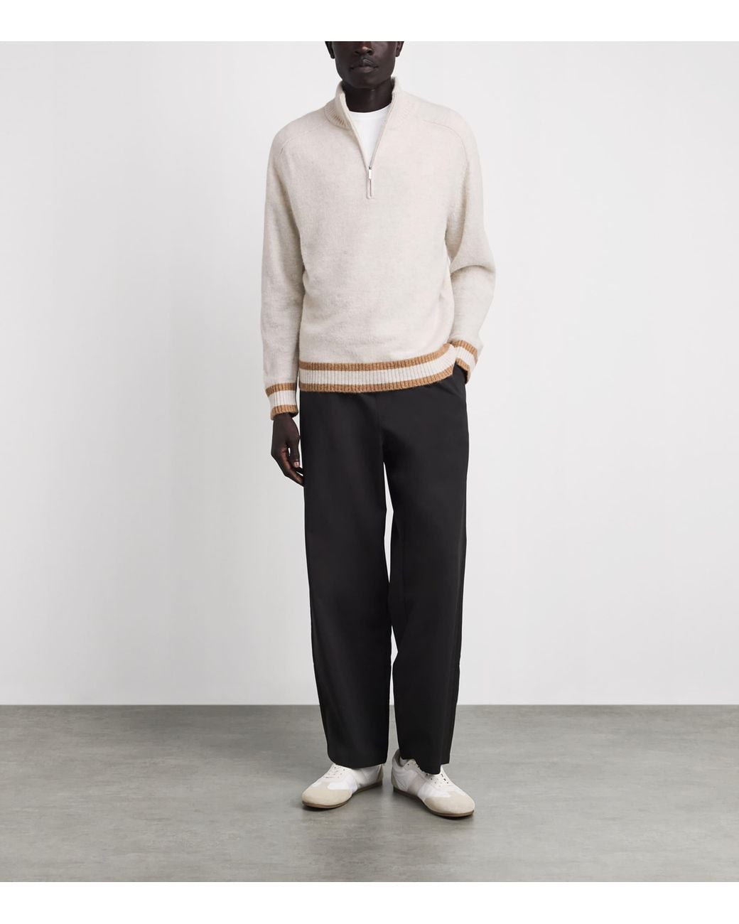 CHE White Wool-Blend Quarter-Zip Cillian Sweater for men