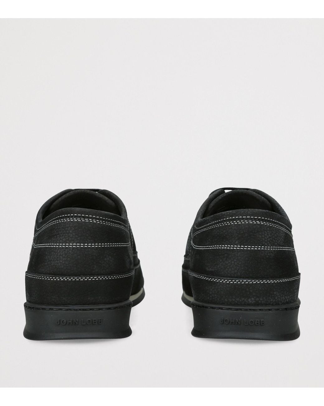 John Lobb Black Nubuck Court Sneakers for men