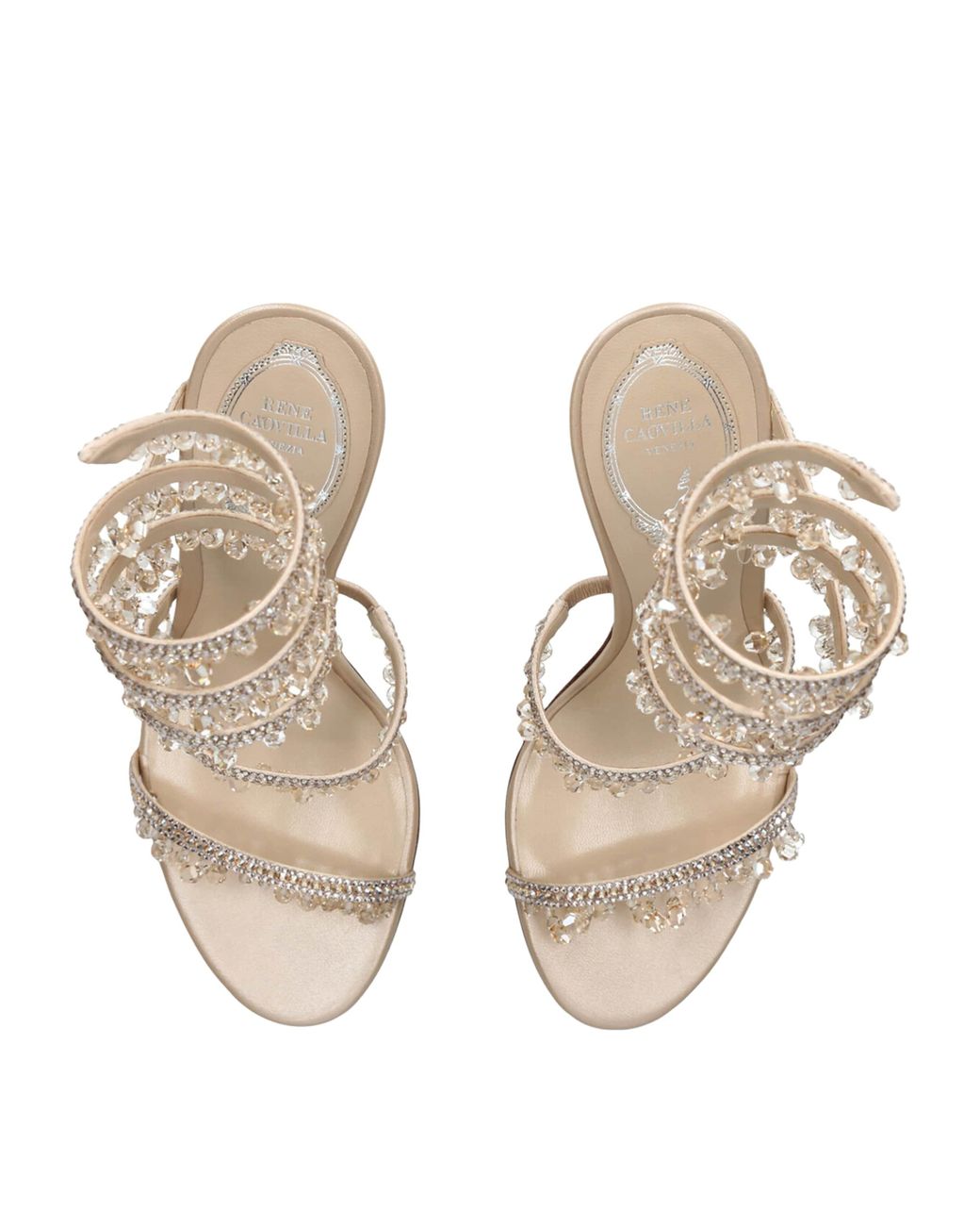Rene Caovilla Metallic Embellished Chandelier Sandals 105