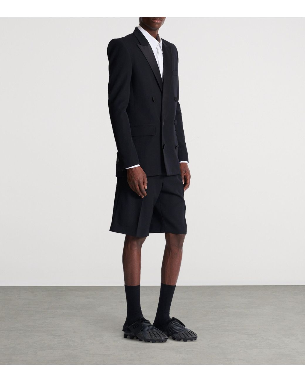 Balmain Black Wool-Satin Double-Breasted Blazer for men