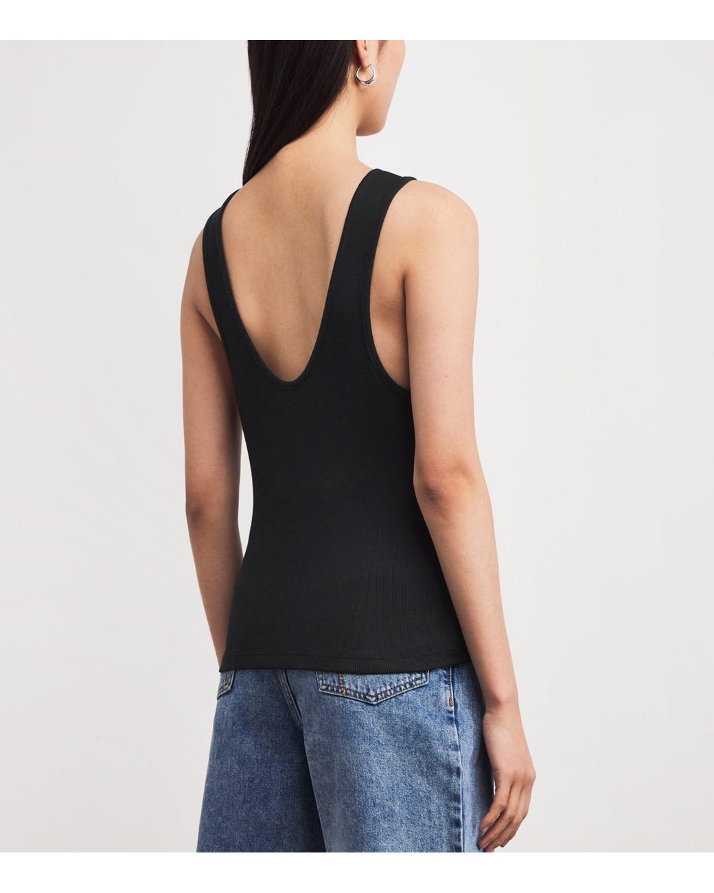 Claudie Pierlot Black Stretch-Cotton Ribbed Tank Top