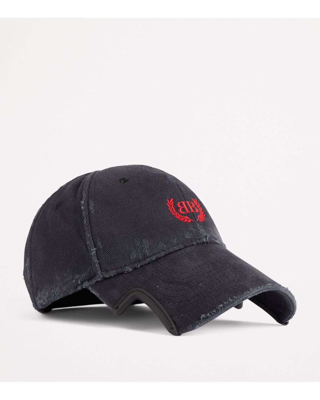 Balenciaga Gray Cotton Laurel Baseball Cap