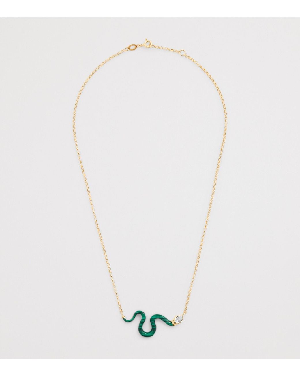 L'Atelier Nawbar Green Large, Diamond And Malachite N*93 Boa Necklace