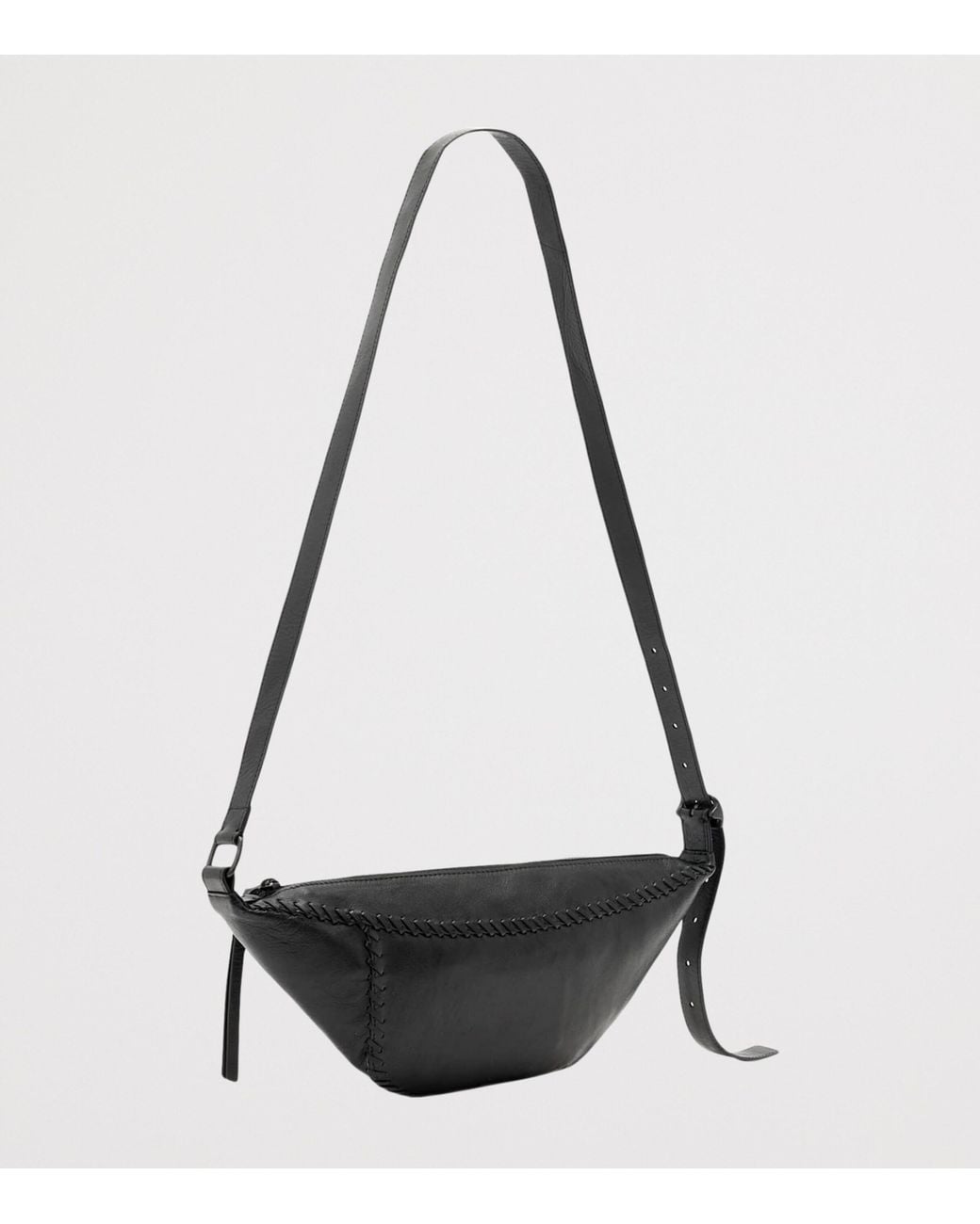 AllSaints Black Leather Esme Cross-Body Bag
