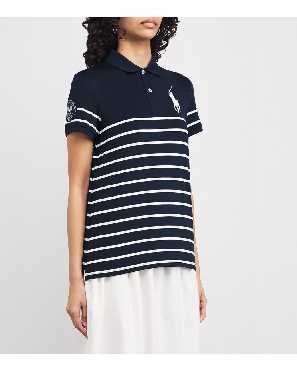 Polo Ralph Lauren Blue X Wimbledon Stripe Polo Shirt
