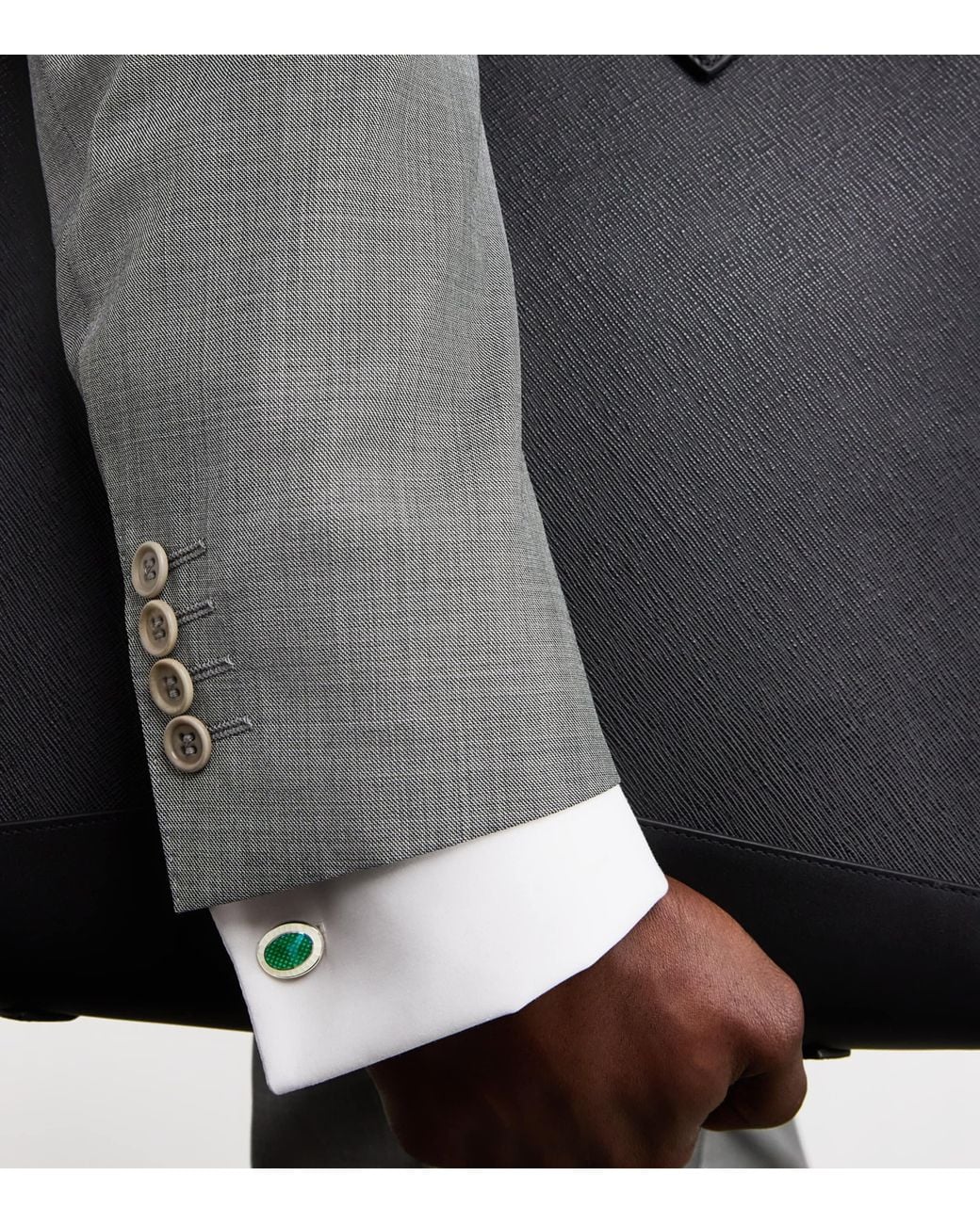 Deakin & Francis Green Sterling Oval Chain Cufflinks for men