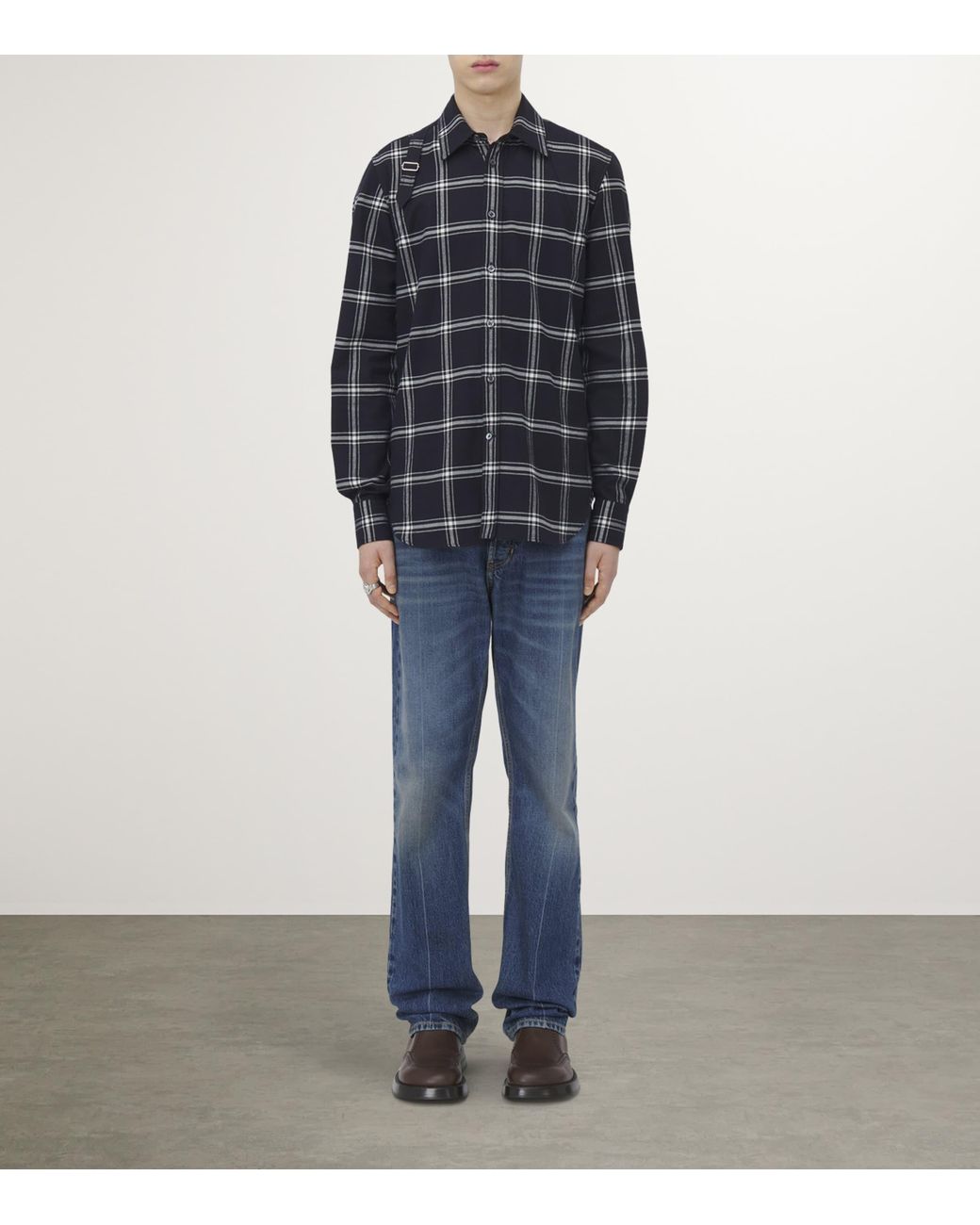 Tシャツ・カットソー alexander mcqueen TWIN NEEDLE HARNESS SHIRT McQueen Twin Needle Harness Shirt in Blue for Men | Lyst