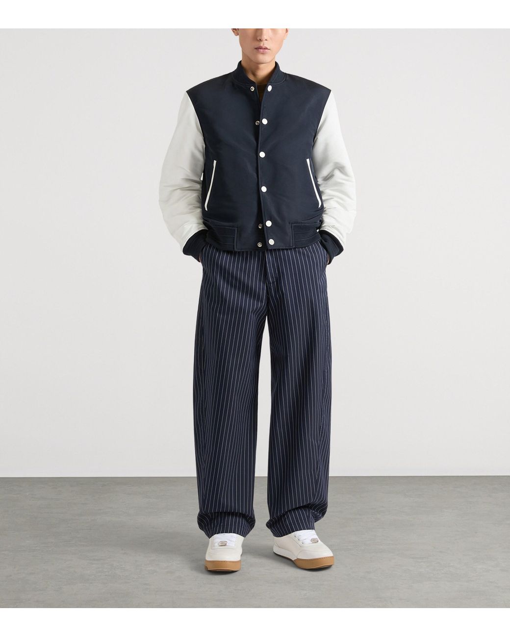Givenchy Blue Stripe Couture Seam Trousers for men