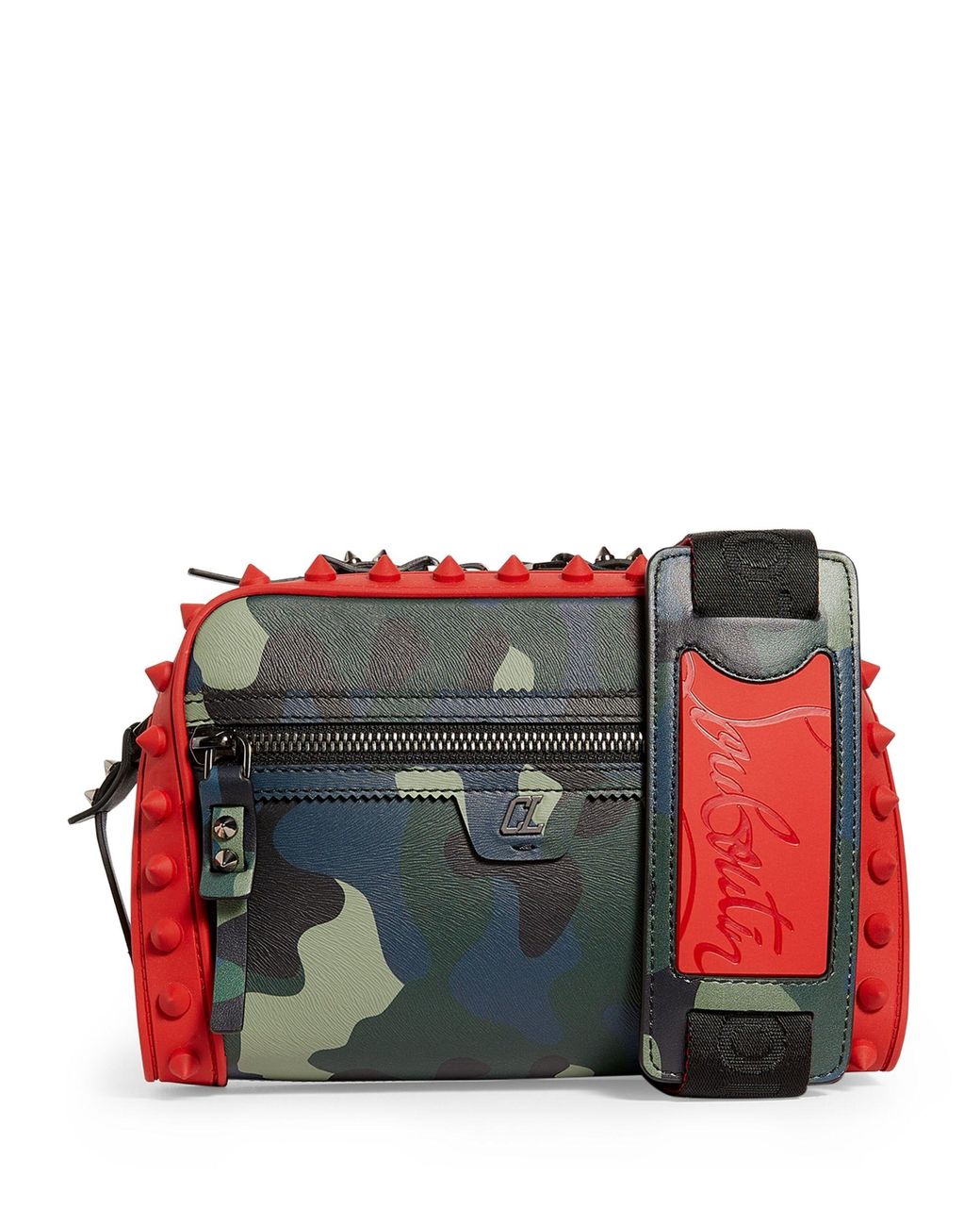 Christian Louboutin Loubitown Leather Camouflage Crossbody Bag in Red for Men Lyst