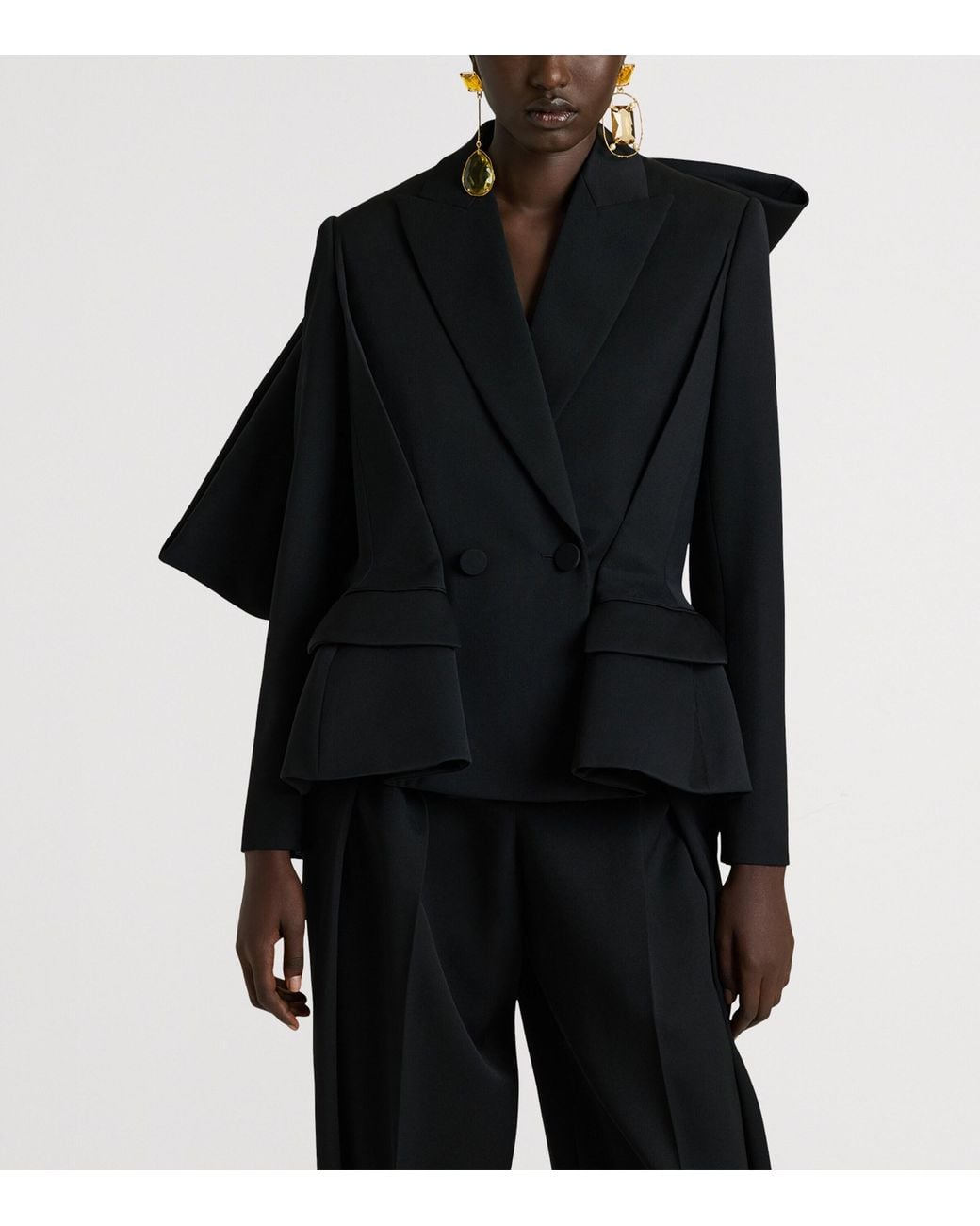 Givenchy Black Wool Bow Slashed Blazer