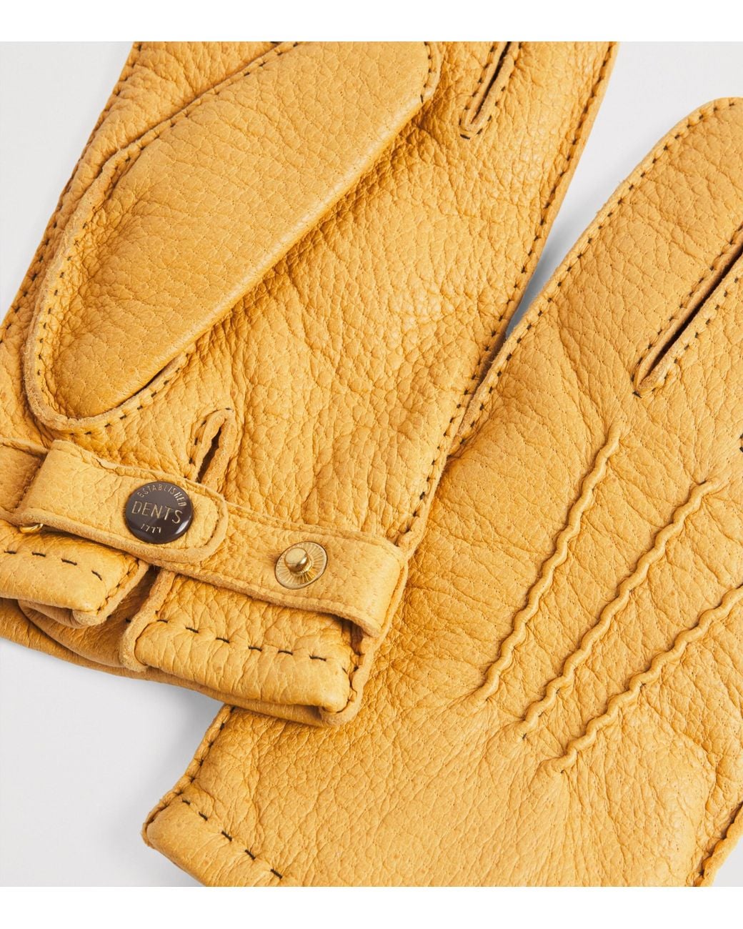Dents Yellow Leather Hampton Gloves for men