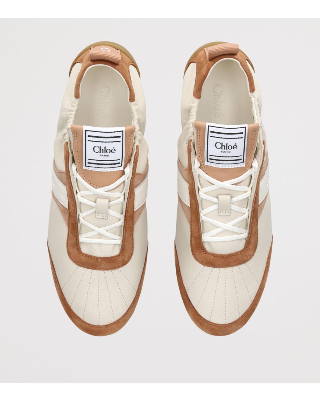 Chloé Natural Leather-Suede Kick Sneakers