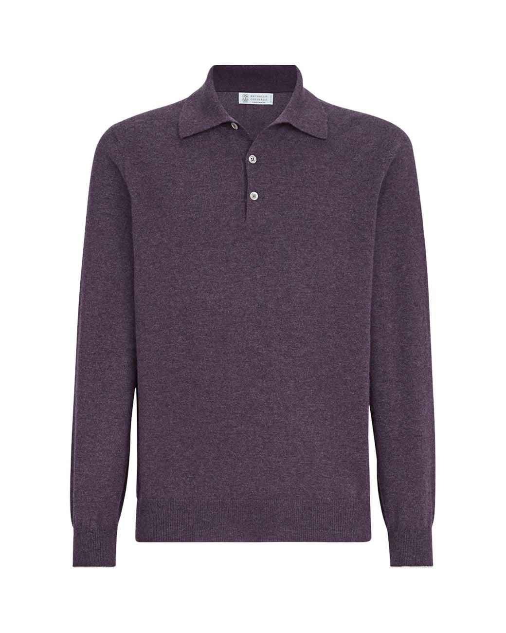 Brunello Cucinelli Purple Cashmere Polo Sweater for men