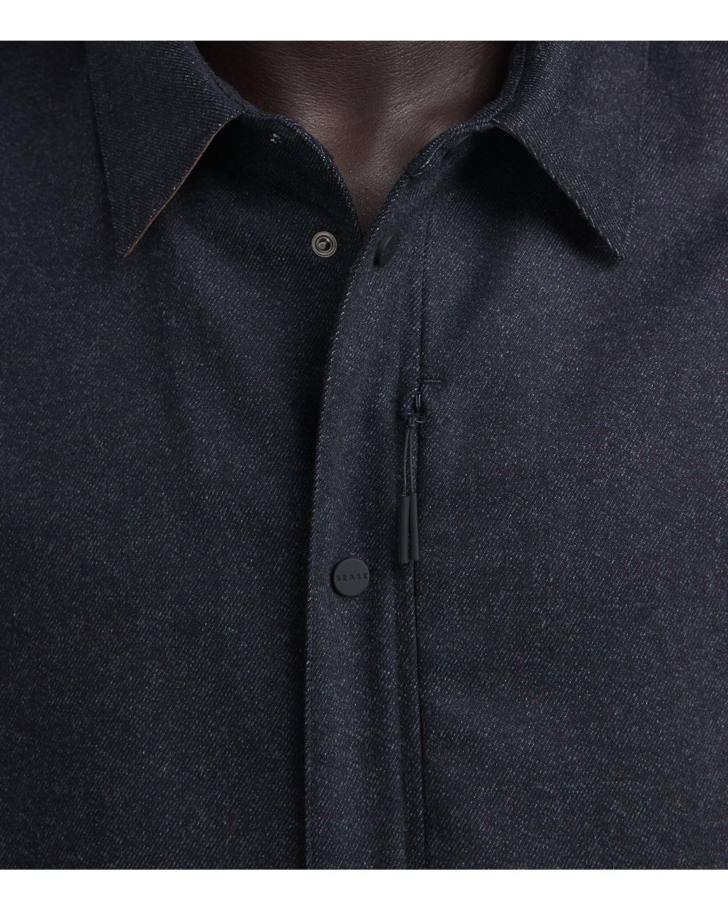 Sease Blue Cotton Padded Gate 2.0 Overshirt for men