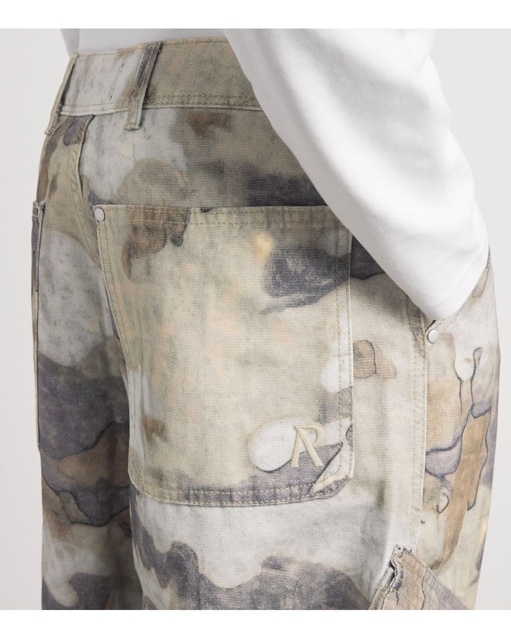 Represent Gray Camouflage Cargo Trousers for men