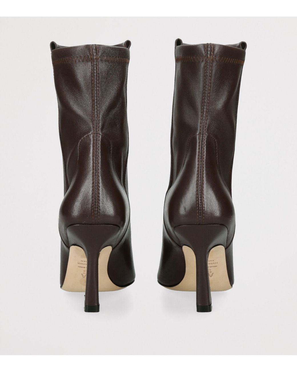 Stuart Weitzman Brown Leather Vinnie Ankle Boots 85