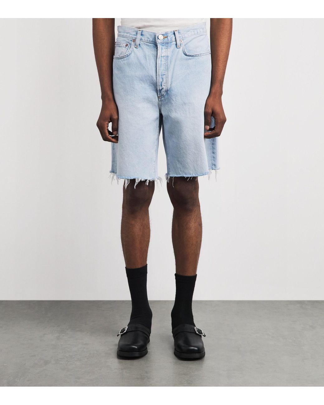 Agolde Blue Denim Anson Shorts for men