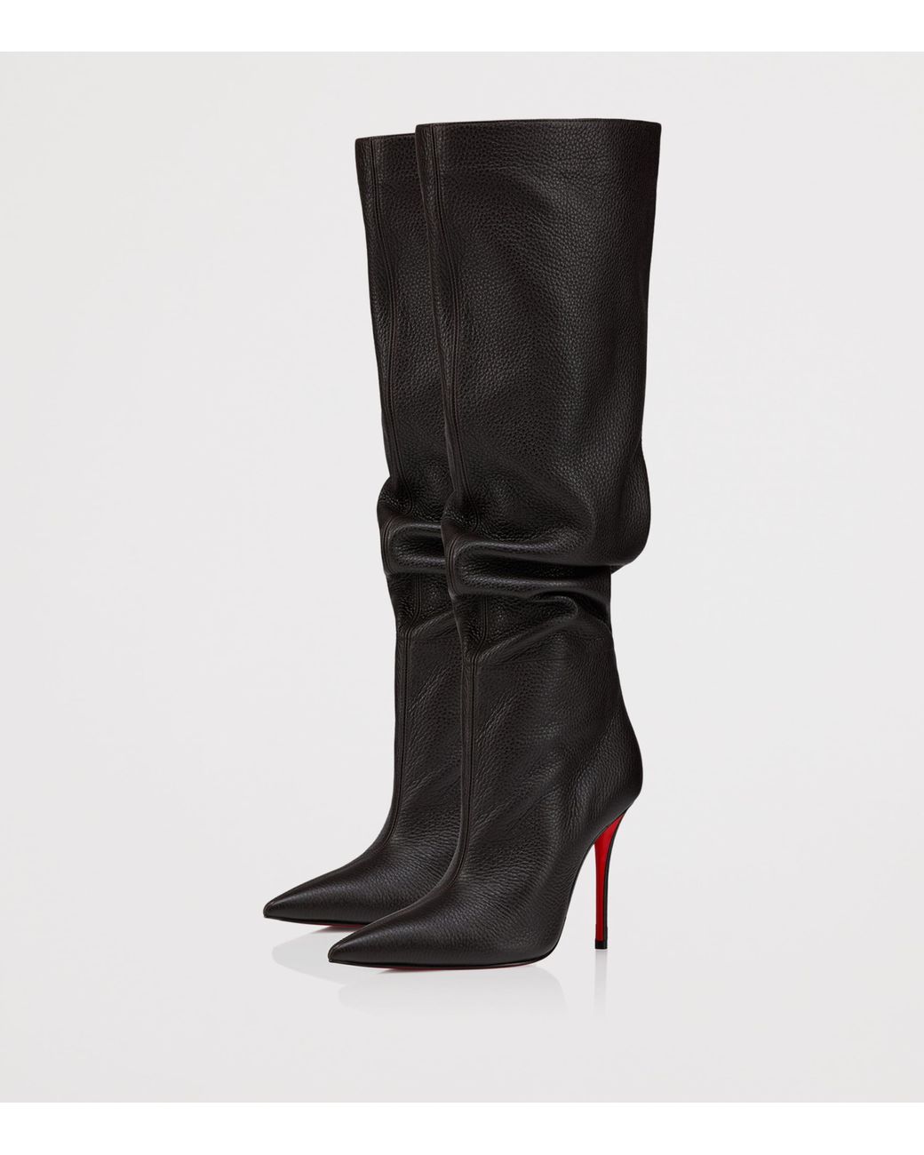 Christian Louboutin Black Zependris 100 Deer Leather Knee-High Boots
