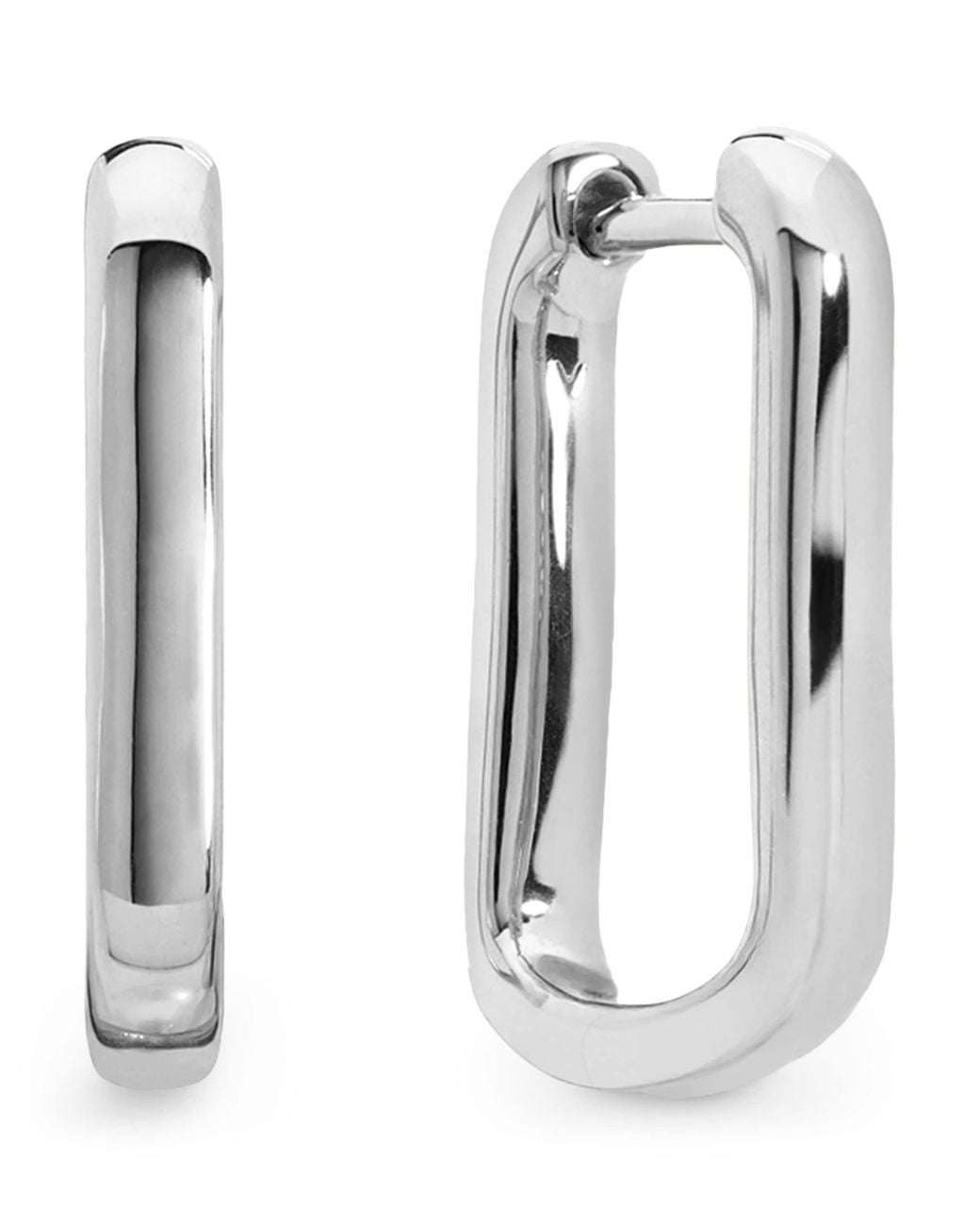 Monica Vinader White Sterling Mini Alta Huggie Earrings