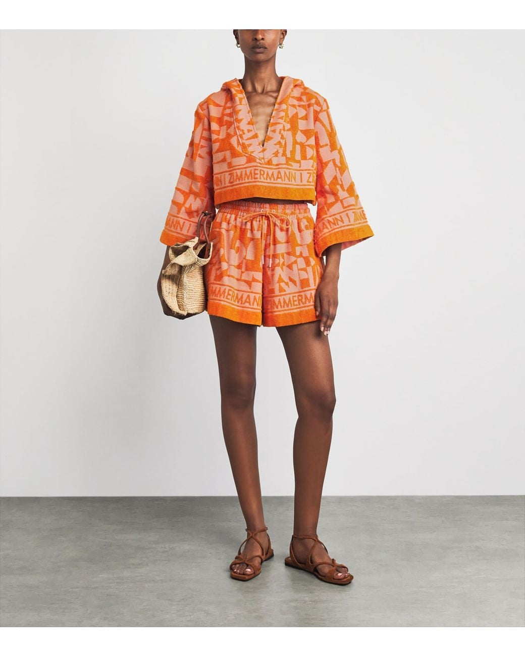 Zimmermann Orange Terry Solstice Crop Top