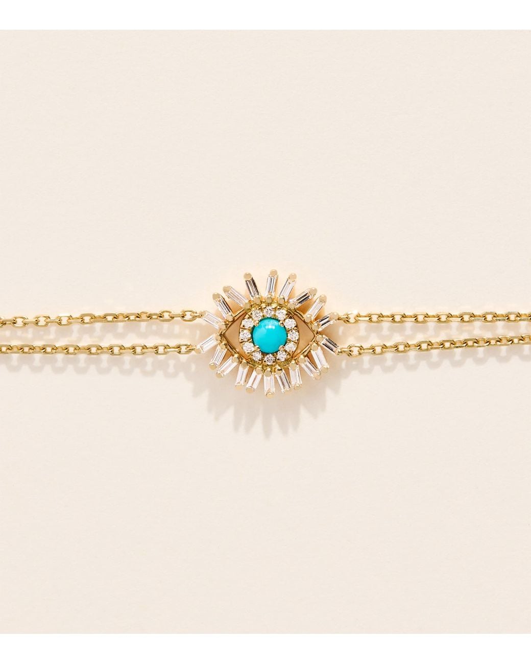 Suzanne Kalan Natural Diamond And Evil Eye Chain Bracelet